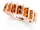 Rose gold Channel Set Round Citrine Anniversary Band with Vertical Prongs_7