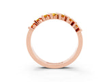 Rose gold Channel Set Round Citrine Anniversary Band with Vertical Prongs_9