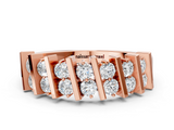 Rose gold Channel Set Round Diamond Anniversary Band with Vertical Prongs_4