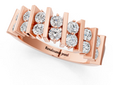 Rose gold Channel Set Round Diamond Anniversary Band with Vertical Prongs_5