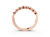 Rose gold Channel Set Round Diamond Anniversary Band with Vertical Prongs_7