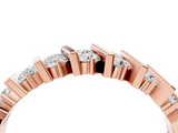 Rose gold Channel Set Round Diamond Anniversary Band with Vertical Prongs_8