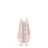 Rose gold Channel Set Round Diamond Bar Pendant 1