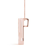 Rose gold Channel Set Round Diamond Bar Pendant 2