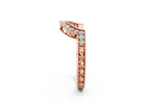 Rose gold Channel Set Round Diamond Chevron Band_6