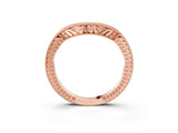 Rose gold Channel Set Round Diamond Chevron Band_7