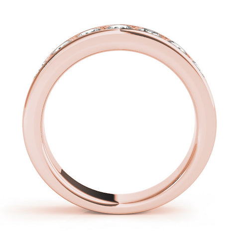 Rose gold Channel Set Round Diamond Comfort Fit Band 1