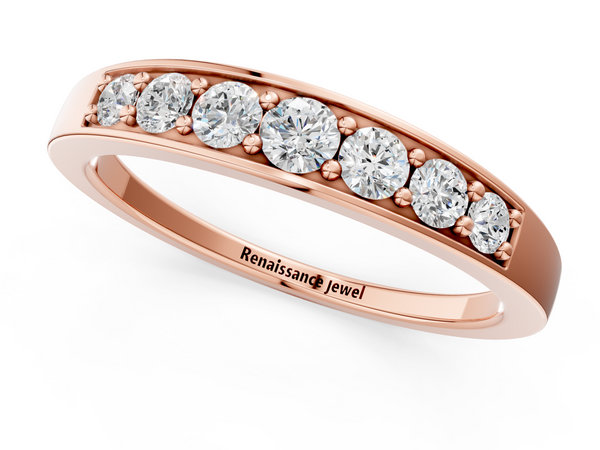 Rose gold Channel-Set Round Diamond Comfort Fit Band