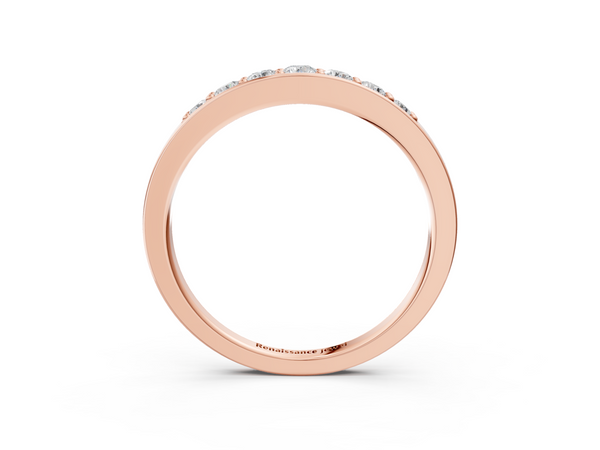 Rose gold Channel-Set Round Diamond Comfort Fit Band