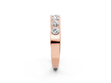 Rose gold Channel Set Round Diamond Comfort Fit Band_6