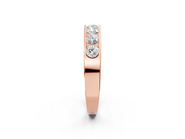 Rose gold Channel Set Round Diamond Comfort Fit Band