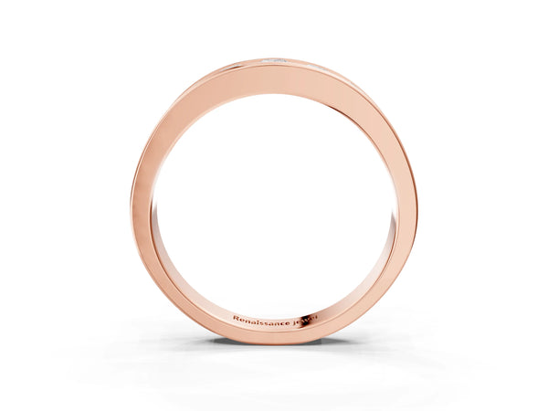 Rose gold Channel Set Round Diamond Comfort Fit Band