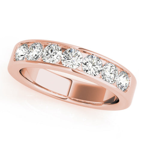 Rose gold Channel Set Round Diamond Comfort Fit Band