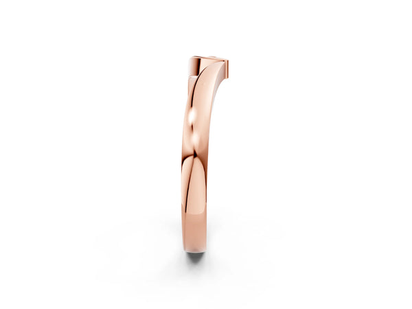 Rose gold Channel Set Round Diamond Contour Band