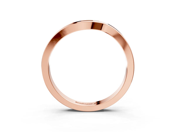 Rose gold Channel-Set Round Diamond Contour Band