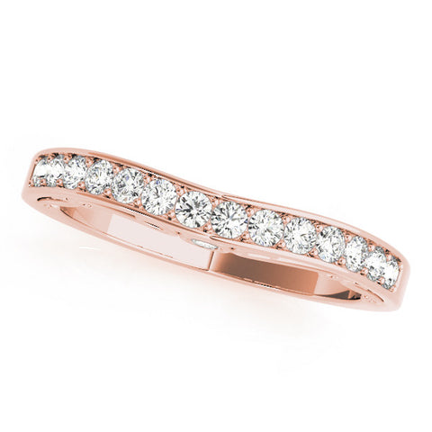 Rose gold Channel Set Round Diamond Contoured Band