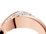 Rose gold Channel Set Round Diamond Crossover Band_10