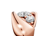 Rose gold Channel Set Round Diamond Crossover Band_11