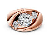 Rose gold Channel Set Round Diamond Crossover Band_6