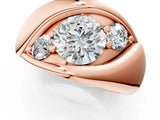 Rose gold Channel Set Round Diamond Crossover Band_7