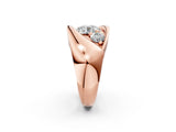 Rose gold Channel Set Round Diamond Crossover Band_8