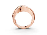 Rose gold Channel Set Round Diamond Crossover Band_9