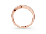 Rose gold Channel Set Round Diamond Curved Band_7