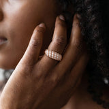 Rose gold Channel Set Round Diamond Dome Band_40