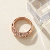 Rose gold Channel Set Round Diamond Dome Band_41