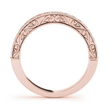 Rose gold Channel Set Round Diamond Eternity Band with Milgrain Edging 1