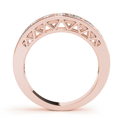 Rose gold Channel-Set Round Diamond Eternity Band with Shared Prong Setting 1