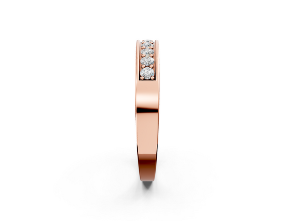 Rose gold Channel-Set Round Diamond Eternity Band with Shared Prong Setting