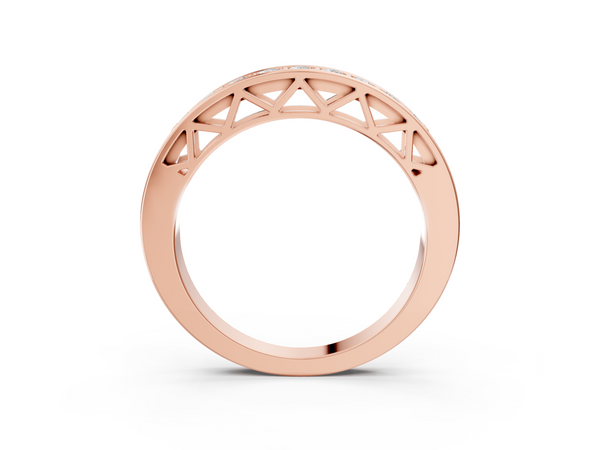 Rose gold Channel-Set Round Diamond Eternity Band with Shared Prong Setting