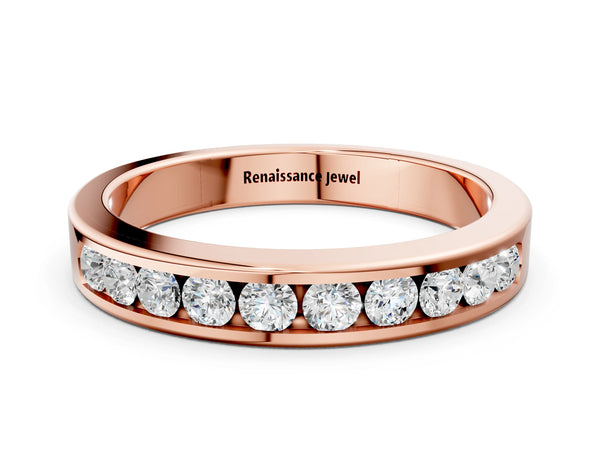 Rose gold Channel-Set Round Diamond Eternity Band