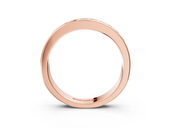Rose gold Channel-Set Round Diamond Eternity Band