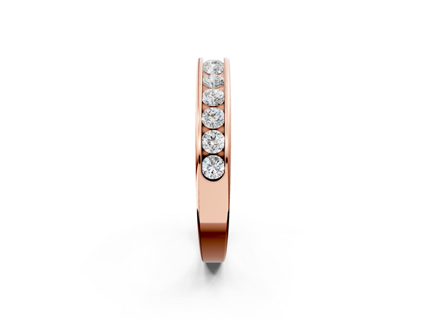 Rose gold Channel Set Round Diamond Eternity Band