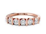 Rose gold Channel-Set Round Diamond Five-Stone Band_4