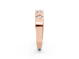 Rose gold Channel Set Round Diamond Flat Band with Prong Setting_6