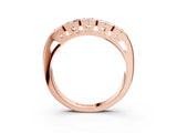 Rose gold Channel Set Round Diamond Flat Band with Prong Setting_7