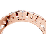 Rose gold Channel Set Round Diamond Flat Band with Prong Setting_8