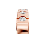 Rose gold Channel Set Round Diamond Flat Band with Prong Setting_9