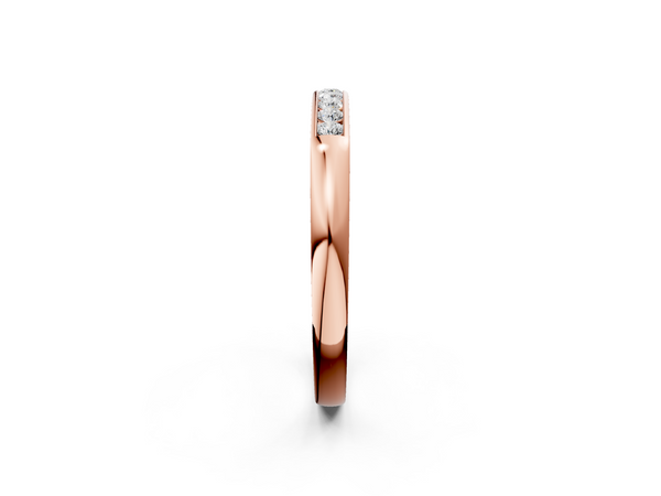 Rose gold Channel Set Round Diamond Flat Band