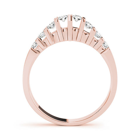 Rose gold Channel Set Round Diamond Half Eternity Band with Bar Prong Setting 1