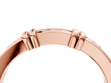 Rose gold Channel Set Round Diamond Half-Eternity Band with Bar Prong Setting_6