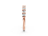 Rose gold Channel Set Round Diamond Half Eternity Band with Bar Prong Setting_6