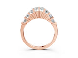 Rose gold Channel Set Round Diamond Half Eternity Band with Bar Prong Setting_7