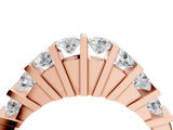 Rose gold Channel Set Round Diamond Half Eternity Band with Bar Prong Setting_8