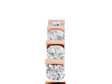 Rose gold Channel Set Round Diamond Half Eternity Band with Bar Prong Setting_9