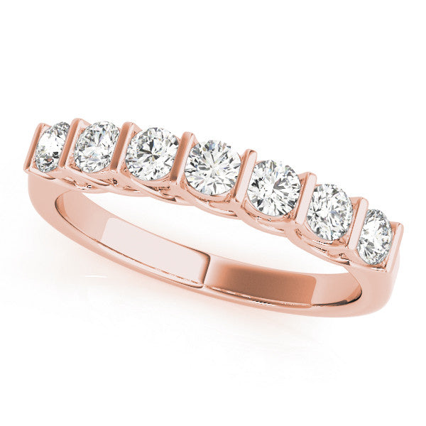 Rose gold Channel-Set Round Diamond Half-Eternity Band