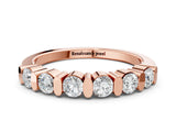 Rose gold Channel Set Round Diamond Half Eternity Band_2